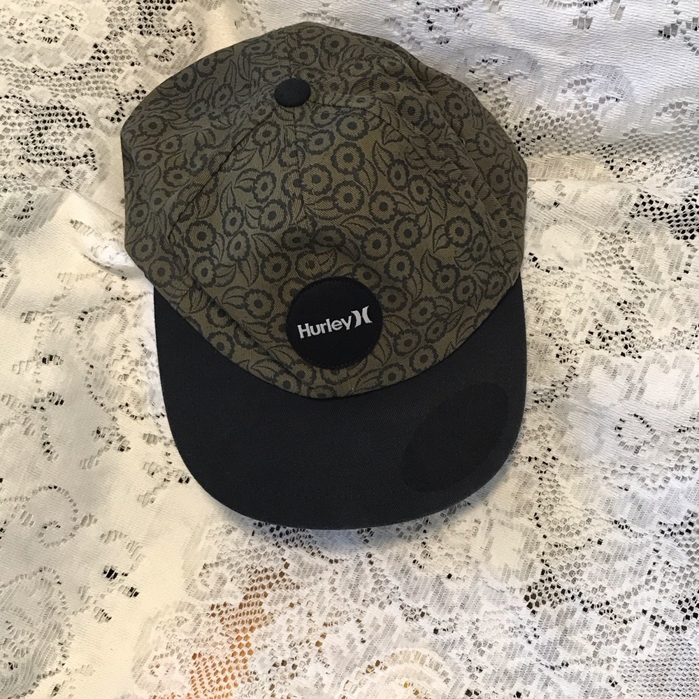 Hurley Olive and Black Floral Cap